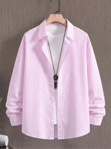 Image of Afflatus Men's Striped Casual Regular Fit Shirt Cotton Blend Stripe Full Sleeve Stylish Shirt for Men
