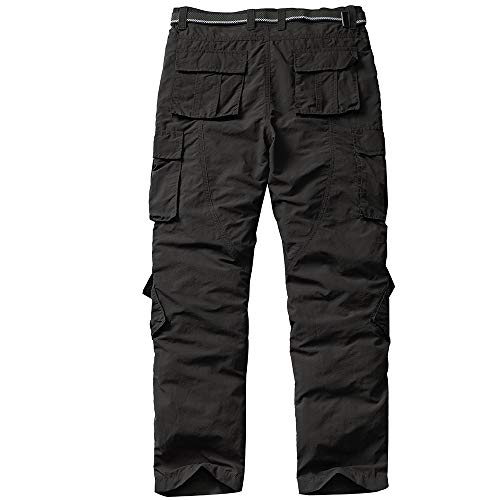 linlon Men's Outdoor Casual Quick Drying Lightweight Hiking Cargo Pants with 8 Pockets