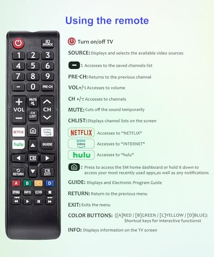 Télécommande de remplacement Samsung sans programmation requise pour série RU - 6