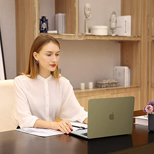 Image of MOSISO Compatible with MacBook Air 13 inch Case M5 2026 M4 2025 M3 M2 2024-2022 A3449 A3240 A3113 A2681, Scratches-Resistant Protective Hard Shell for MacBook Air 13.6 inch Case, Olive Yellow
