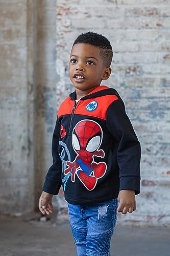 Marvel Spidey and His Amazing Friends Little Boys' Graphic Pullover Hoodie Spidey Black 7-8 - image 2