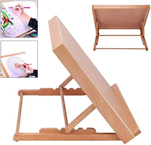 ColdShine Desktop Table Easel A3 Art Drawing Board Adjustable Wooden Table Desk Canvas Sketch Easel Process Workstation Wooden Drawing Board