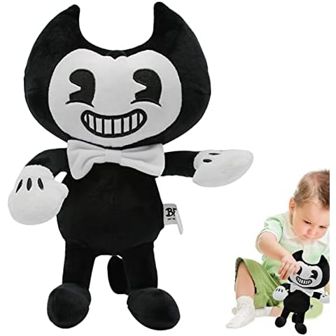 ereqeip Bendys Plush Toys, Bandy Ink Machine Plush Dolls, Horror Game Soft Stuffed Animals Doll Pillow, Kids Party Gifts for Christmas Birthday Cover