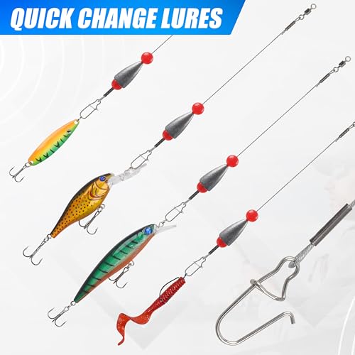 SILANON Carolina Rigs para pesca de lubina, kit de anzuelos pre-armados con plomo y cuentas para agua dulce y salada, 10 piezas de 3/8 oz miniatura 6