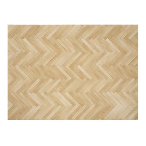 iplusmile Suelo para Casa de Muñecas 30x41 Cm, Accesorio para Minicasas Diseño Vintage en Color Claro, Lámina de Simulación de Pisos en Forma de Espiga para Decoración de Miniaturas