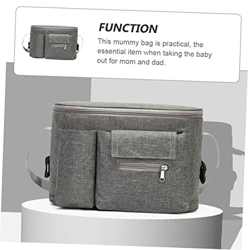 Bolso organizador multifuncional para pañales gris claro miniatura 3