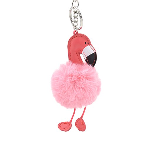 Fashion Flamingo Keychain Plush Doll Pendant Cute Keyring Synthetic Fur Gfit 1Pc