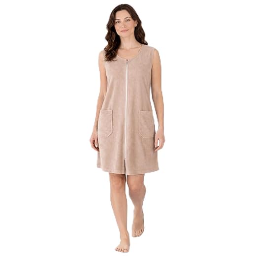 Roupão Robe Feminino Atoalhado Ziper Hidro Banho Cavado (BR, Alfa, XG, Regular, Regular, Bege)