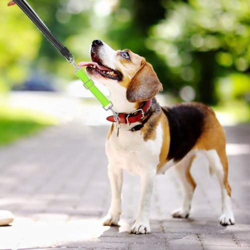 UPKOCH 2pcs Dog Harness Connector Leash Extender with Quick Release Hook and Secure Nylon Clip for Training Routines and Dog Jogging High Visibility Light Green Double Ended Lead - 4