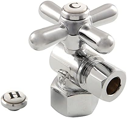 Kingston Brass CC43101X Vintage 1/2-Inch FIP X 3/8-Inch OD Compression Quarter-Turn Angle Stop Valve, 2-1/8-Inch, Polished Chrome