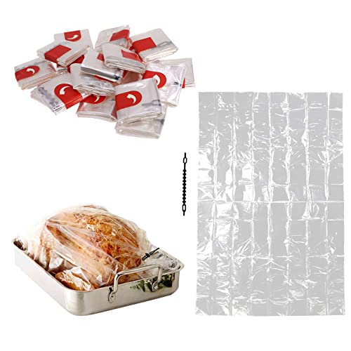 DBOO Oven Bags 20 Counts Cooking Roasting Bags 10 x 15 Inches Oven Turkey Meat Roasting Bags for Turkey Meats Chicken Fish Vegetables Ham Ribs Poultry Seafood