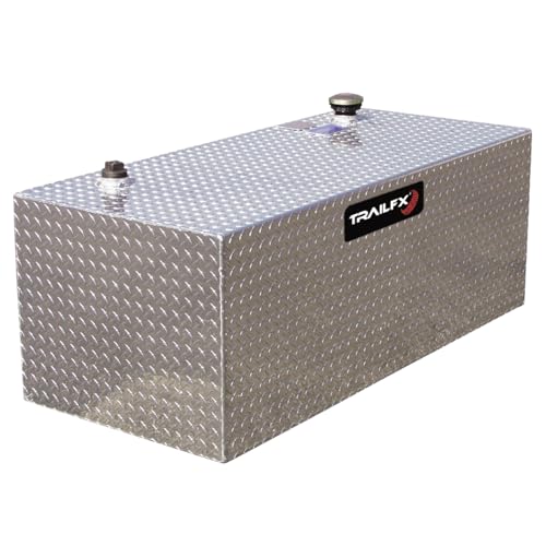 TrailFX 100 Gallon Rectangular Liquid Transfer Tank Aluminum Alloy Lockable Cap For Diesel and Non-Potable Water TrailFX 210201