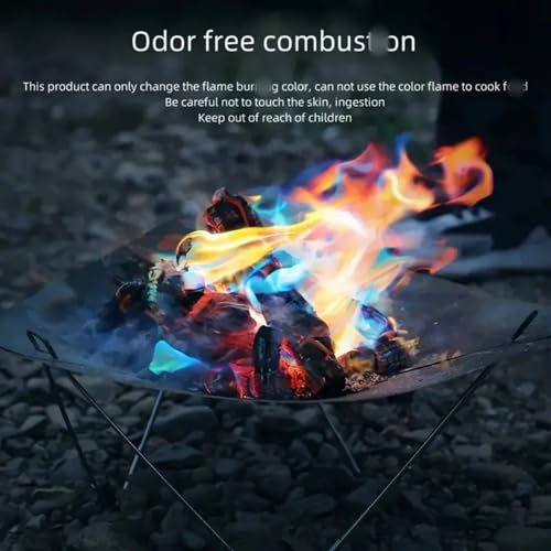 5PCS Fire Colour Changing Powder,Magical Flames,Magic Campfire Flam,Long-Lasting Fire Colour Changing Powder,Magic Neon Flames Fire,Fire Cones Colour Changing,Fire Magic Flames,Mystical Fire Sachets - Image 4
