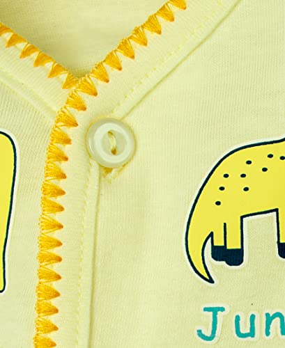 Image of mustmom Newborn Baby Cotton Jhabla Set | 0-3 Months | Combo of 1 T-Shirt, 1 Vest & 2 Shorts Set | Soft Breathable Summer Wear | Gift Set