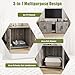 Cat Litter Box Furniture Hidden for 2 Cats, Double Cat Litter Box Enclosure,Wooden Cat Washroom Furniture with Cat Litter Pad, 55