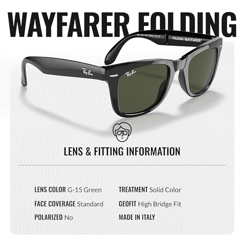 Ray-Ban RB4105 WAYFARER FOLDING CLASSIC Square Shaped Sunglasses for Men & Women with Official RAYBAN Eyewear Kit4