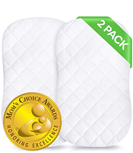 Image of Baby Waterproof Bassinet Cover Compatible with Halo Bassinet Swivel, Glide, Premiere & Luxe Series Sleeper Mattress Pad – 2 Pack - Secure Envelope Design - Silky Soft Mattress Protector