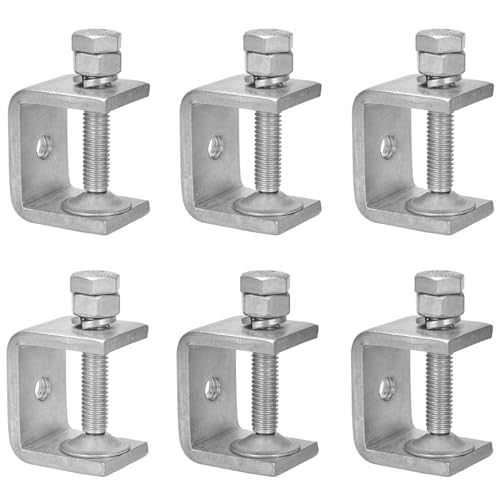 6 Pièces Serre Joints C 30mm, Pince C Robuste Acier Inoxydable 304 Réglable Plage de Serrage 0-25mm pour Soudage Charpentier Montage Domestique,...
