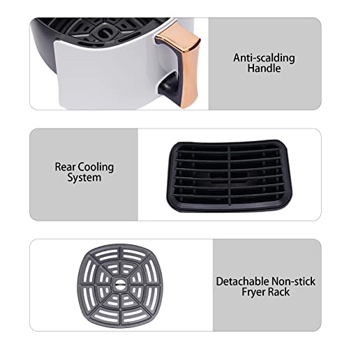 Heißluftfritteuse mit Sichtfenster airfryer 8 L Luftritteuse Großer Kapazität Elektrische LED Touchscreen Smart Timer-Funktion Gesunde Friteuse ohne Öl fettarmes Kochen Schneller Luft Zirkulation – Bild 6