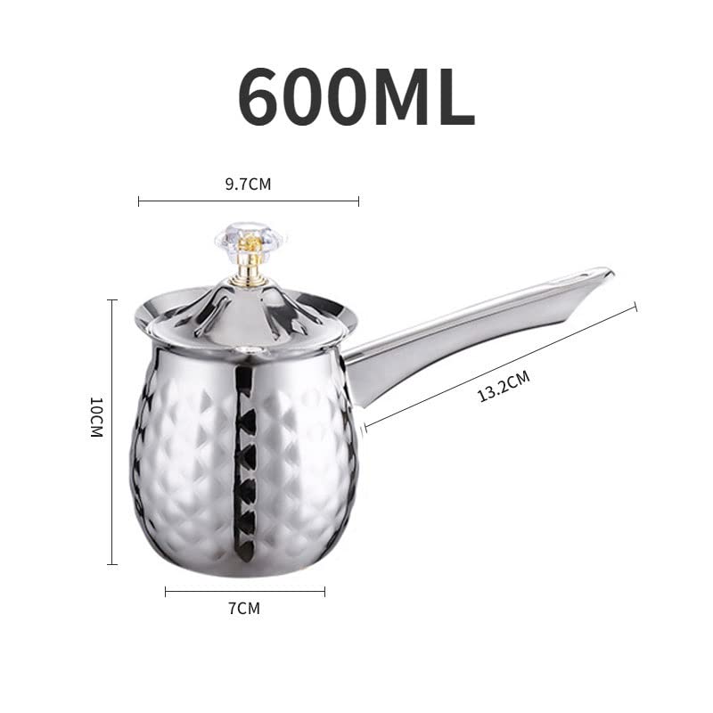 ZSLKDL Coffee Pot Stainless Steel Long Handle Milk Pot Mocha Pot Coffee Maker Home Office Coffee Maker(E,400ml)