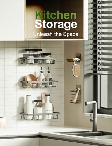 5 Pack Shower Caddy Set: Adhesive Bathroom Organizers - Image 6
