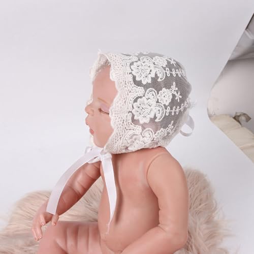Baby Girl Toddlers Breathable Lacy Ruffle Bonnet Eyelet Cap Cotton Adjustable Sun Protection Photography Hat3