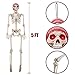 yosager 5 ft Pose-N-Stay Life Size Skeleton with Glowing Eyes, Human Bones Full Body Realistic with Posable Joints, Pose Skeleton Prop for Halloween Decoration