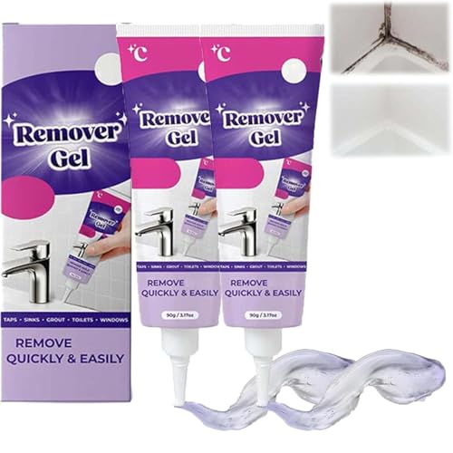 Gel eliminador de moho Vexclean, altamente eficaz en penetración, para juntas de azulejos de baños y cocinas, paredes y lechada, sin dañar (2pcs)