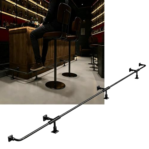 Barra De Apoyo De Pies Para Bar Kit de carril de pie de barra comercial, 2 '' O.D acero inoxidable piso de pie de pie área de reposo, Usado para cocina isla, garaje, biblioteca(L300cm/9.8ft)