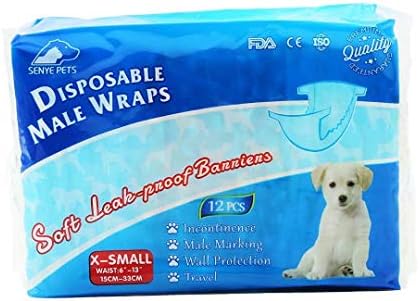 SENYE PET Disposable Male Wrap Dog Diapers,12Pcs