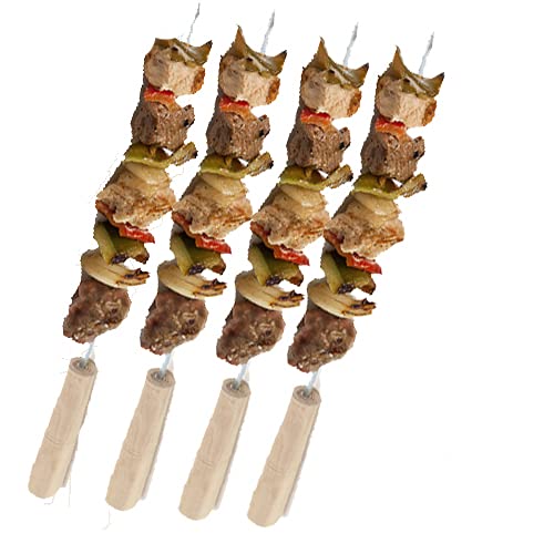 Hot Berg Barbecue Skewers for Barbecue Tandoor, Grill || Stainless Steel Stick with Wooden Handle ||, Pack of 4 (4 (B07XKRRW6W) Amazon Price History, Amazon Price Tracker