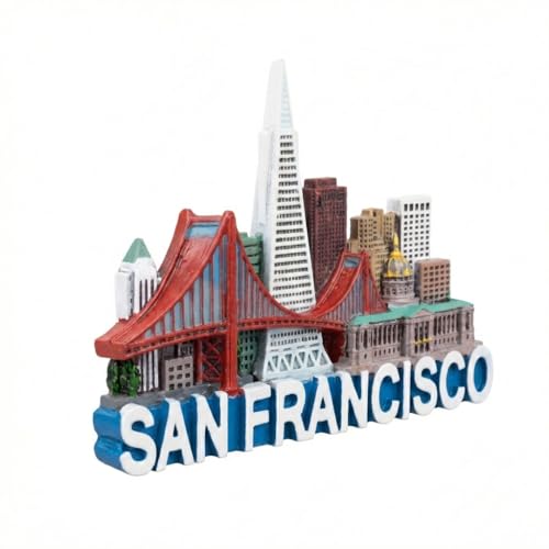 Imán de Resina Decorativo San Francisco Skyline 3x2.5 pulg miniatura 2