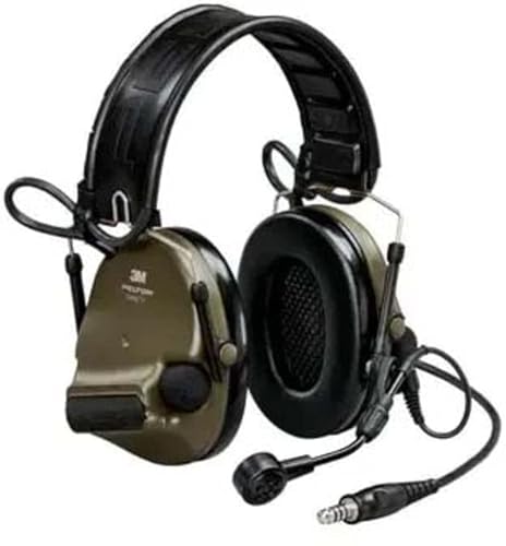 Peltor ComTac VI Nib 23 dB Headset, Single DL, Green, Headband & ARC, 915 MHz, MT20H682FB-47N GNS