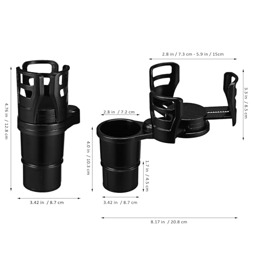Portavasos multifuncional 2-en-1 negro para auto miniatura 2
