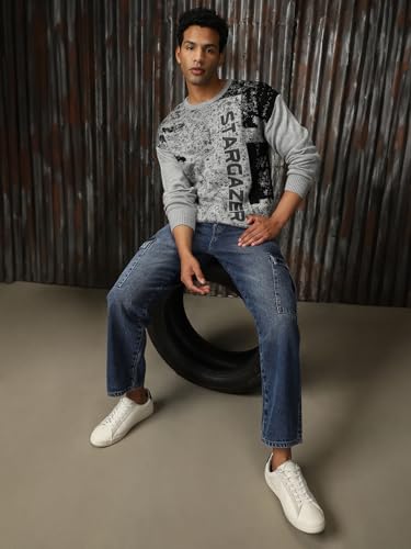 Image of High Star Men Knitted Acrylic Relaxed Fit Round Neck Long Sleeve Sweaters