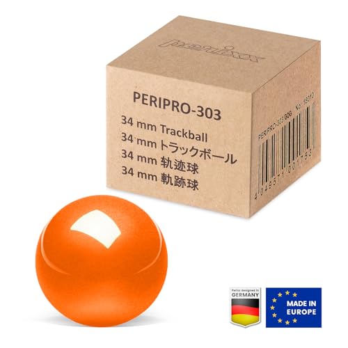Image of Perixx PERIPRO-303 GOG 1.34 inches Trackball - Replacement Ball for M570, PERIMICE-517 /520 /717 /720, and Other Compatible Trackball Mouse - Glossy Orange