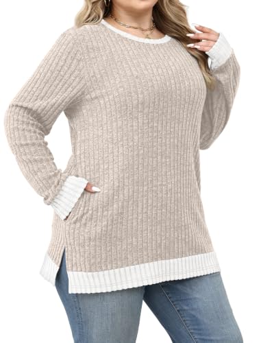 Image of Sampeel Long Sleeve Shirts for Women Tunic Sweaters Fall Fashion Outfits