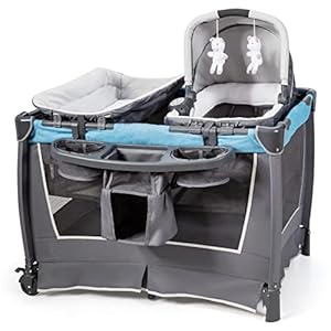 INFANS 4 in 1 Pack and Play, Portable Nursery Center for Baby Kid Infant, Comfortable Playard with Bassinet, Mattress…