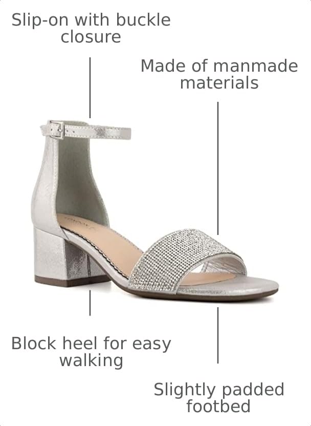 Image of LONDON FOG Women's Nikki Low Two Piece Block Heel Dress Shoe Ladies Ankle Strap Pump Sandal