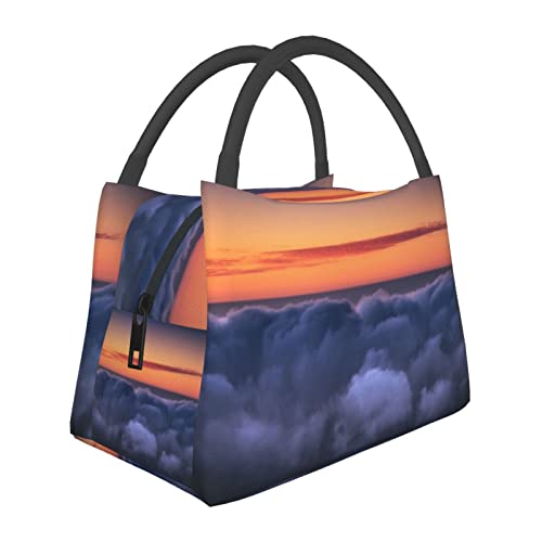 Pranzo al sacco Scenario naturale Stampato Contenitore per il pranzo isolante Borsa termica a tenuta stagna Borsa di tela riutilizzabile Unisex Per Viaggi Spiaggia Picnic