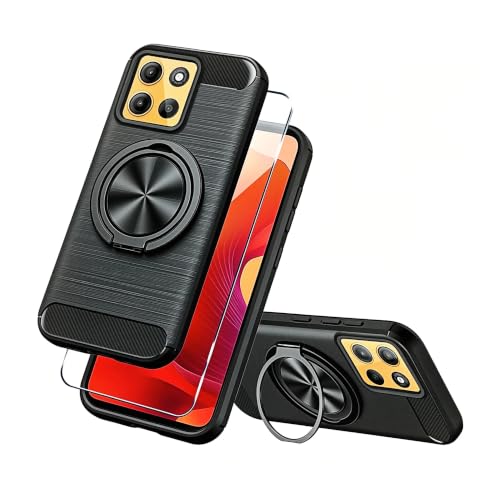 Coque Moto G17 / G15 avec Anneau Rotatif 360 Degrés et Béquille de Support Intégrée
