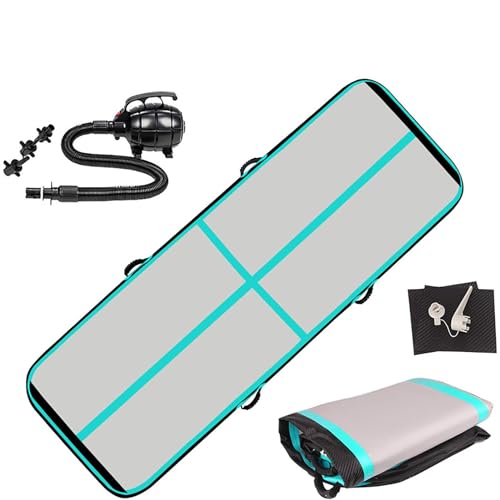 Luftspårningsmatta, gymmatta 10 cm hög gymnastikmatta Uppblåsbar tumlande mattor Träningsmatta utomhus med luftpump för yoga och fitness,4m