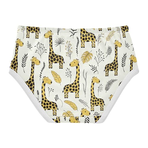 Wusikd Cartoon Giraffes Girls' Underwear Cotton Plantes Girls Briefs Soft Toddler Underwear 5T Multi2
