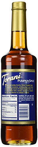 Torani Coffee Syrup, Pumpkin Spice Flavor, Pump Included, 25.4 Fl Oz | Sweeten & Add Decadent Flavoring to Café-Style Drinks & Desserts | Made with Pure Cane Sugar | Coffee Bar Essentials - image 2