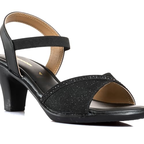 Image of Khadim's 3603666 Lightweight Durable Extra Soft Trendy Premium Stylish Lifestyle and Fancy Elastic Strap Heels For Women