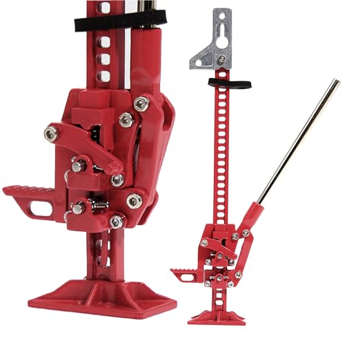 Metal Adjustable Lift Jack & Stand For 1/10 Rc Crawler Car Scx10 Scx10 Ii 90046 Scx10 Iii Axi03007 Scx10 Pro Trx4 Trx6 D90 Gen7/8 Vs4-10 Mst Cfx (red)