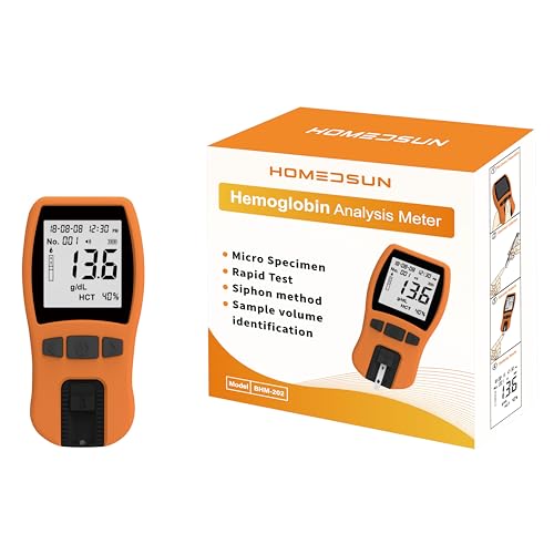 HOMEDSUN HSBHM-202 Portable Hemoglobin Analyzer Kit with 25 Strips Lancets