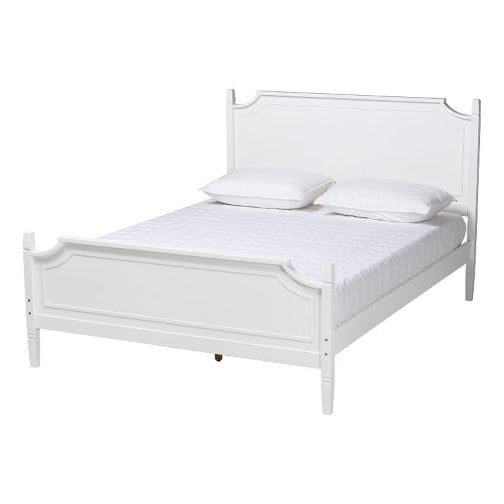 Baxton Studio Mariana White Finished Wood Queen Size Platform Bed