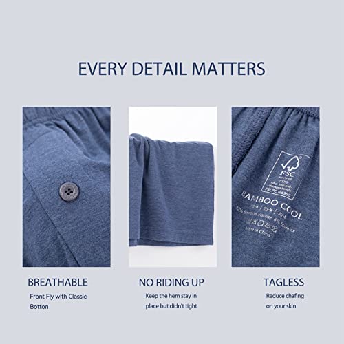 Bamboo Cool Mens Boxers Short Classic Fit Soft Casual Underwear Loose Comfortable Breathable Boxer Shorts For Men (5 Pack) #TOP4