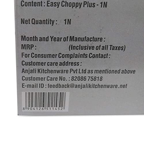 Image of Anjali Easy Mini Vegetable Chopper & Cutter with 3 in 1 Blade, Grey, 1 Piece